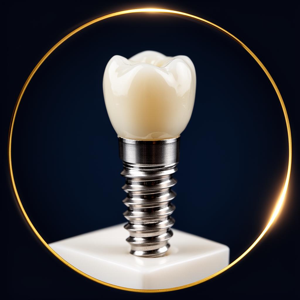 Implante dentário com coroa estética